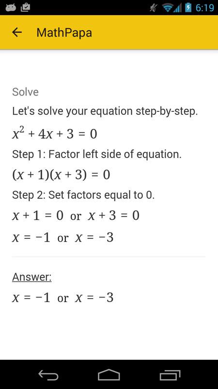 Mathpapa Algebra Calculator Apk Download Free Education App Mathpapa Algebra Calculator Apk Screenshot