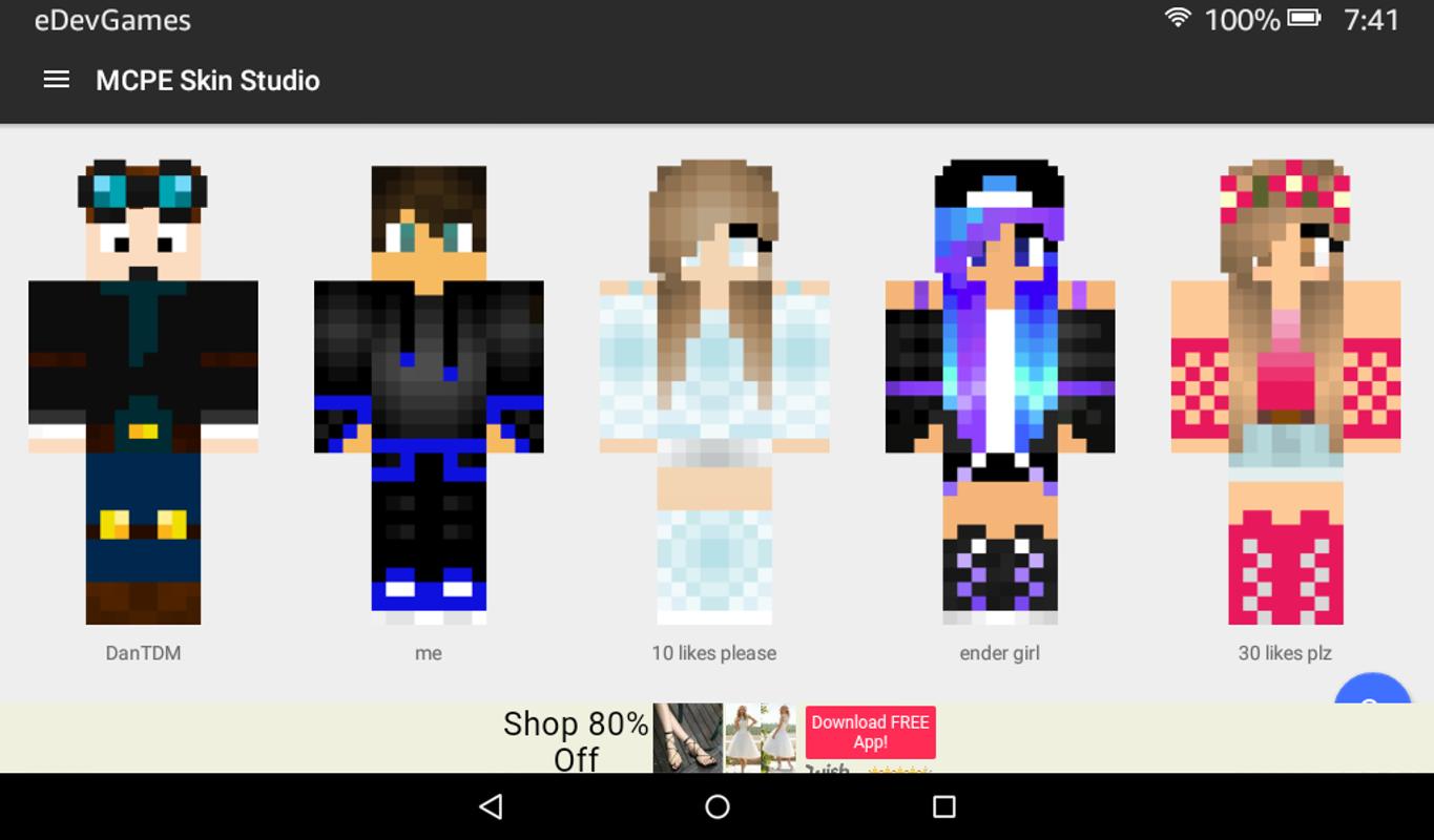 free minecraft skins