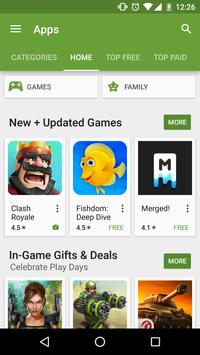 Google Play Store apk tela