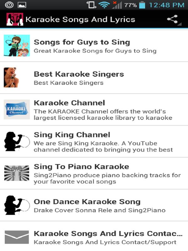 Karaoke Songs And Lyrics APK Download - Free Music & Audio ...