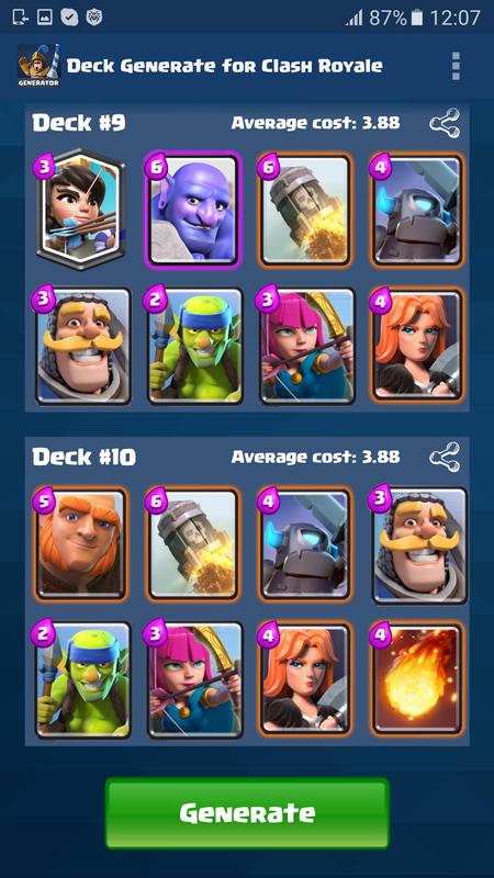 Deck Generate for Clash Royale APK Download - Free ...