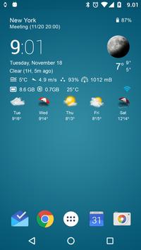 Transparent clock & weather poster