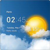 Transparent clock & weather icon