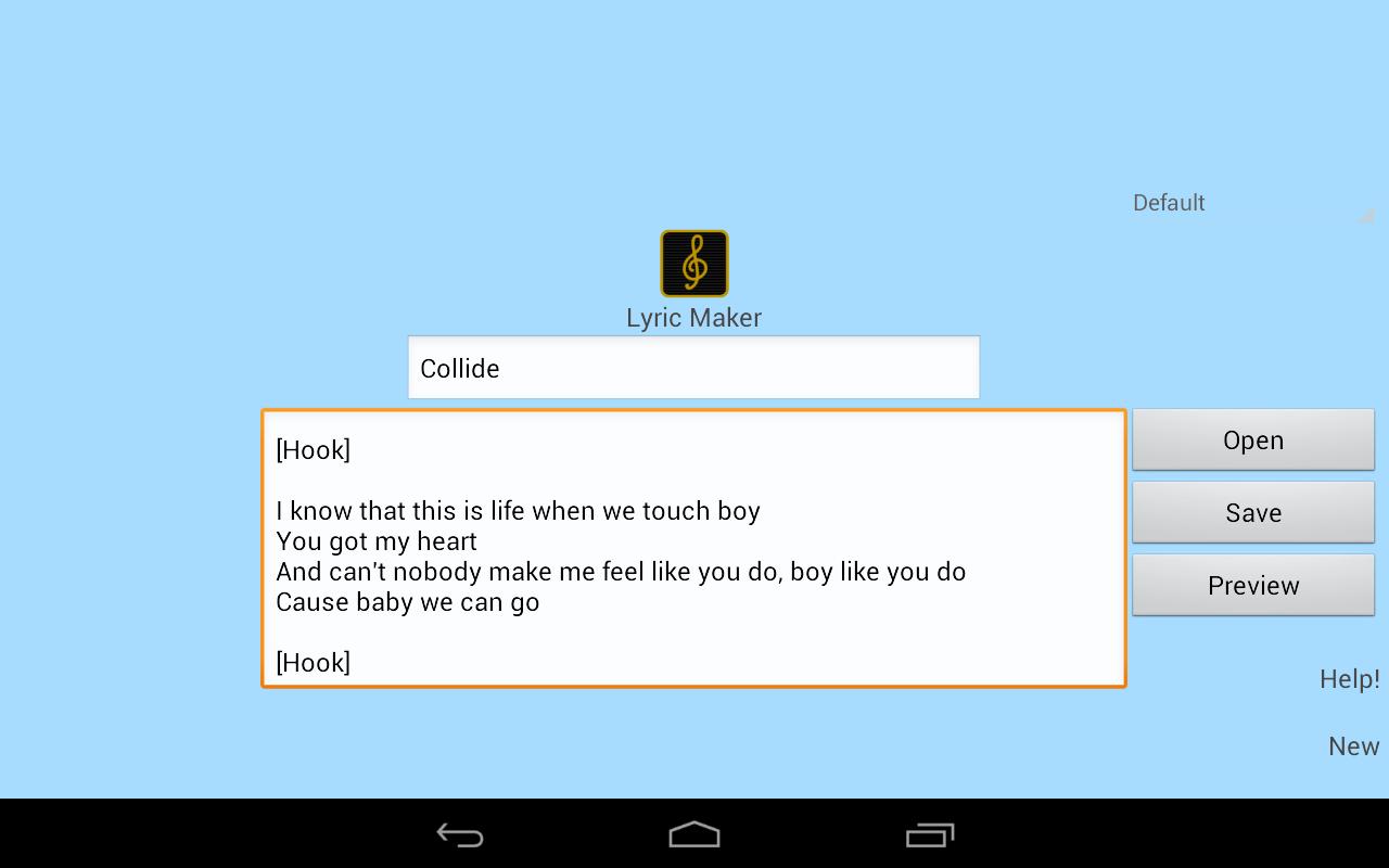 Write lyrics online