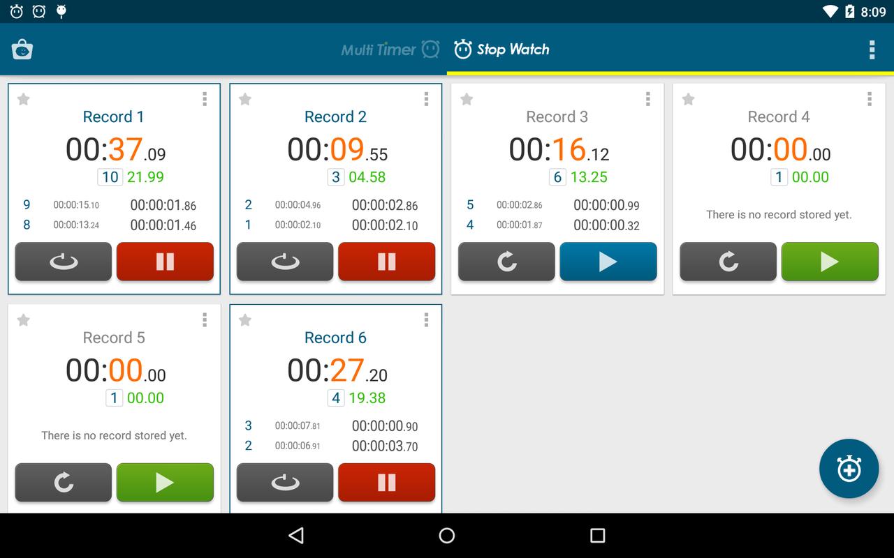 touch screen stopwatch
