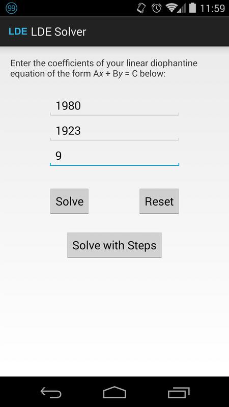Linear Diophantine Equations Apk Download Free Education App For Linear Diophantine Equations Poster
