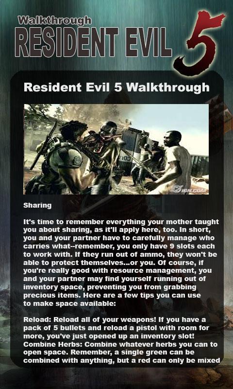 Resident Evil 5 Walkthrough APK Download - Free ...