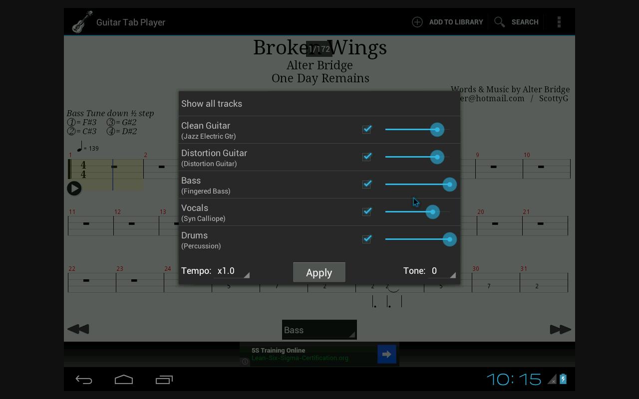 Guitar Tab Player APK Download - Free Music &amp; Audio APP ...