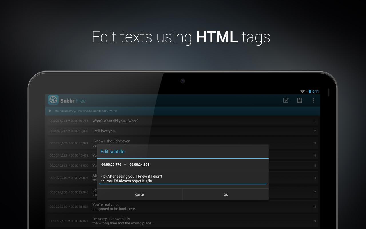 Subtitle Edit. Edit на андроид