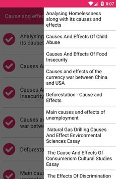 Unique cause and effect essay topics