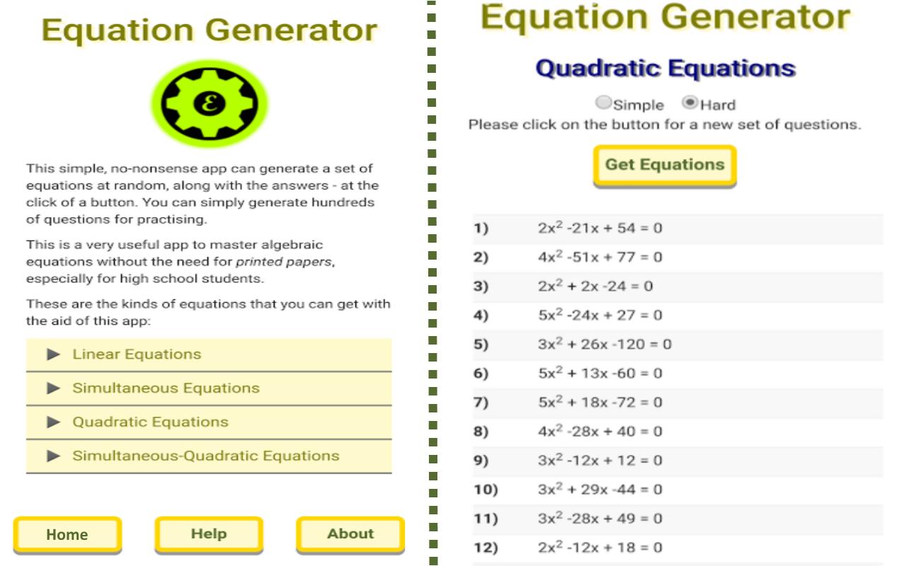 Algebra Equation Generator Apk Download Free Education App For Algebra Equation Generator Apk Screenshot