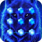 Blue Cool Wolf King AppLock ikon