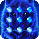Blue Cool Wolf King AppLock icon