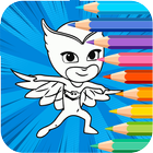 Coloring Book Game for PJ Masks Catboy  Superhero icône