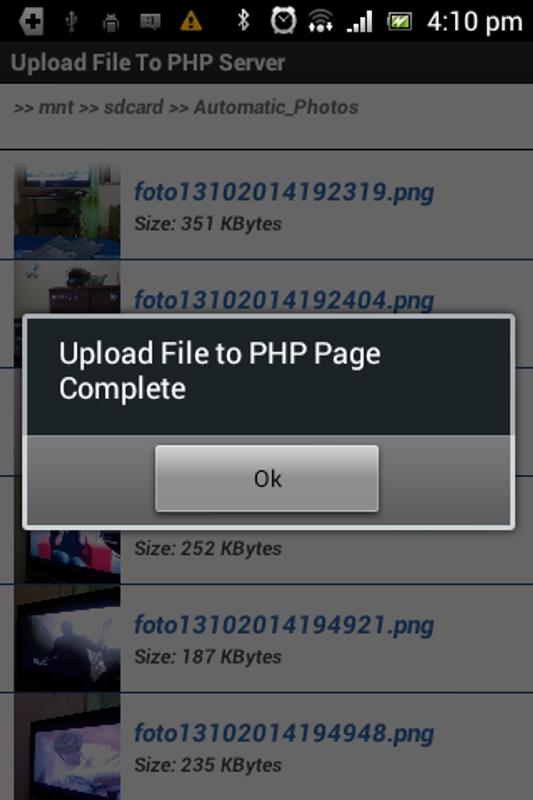 Server php files. File upload Server php.