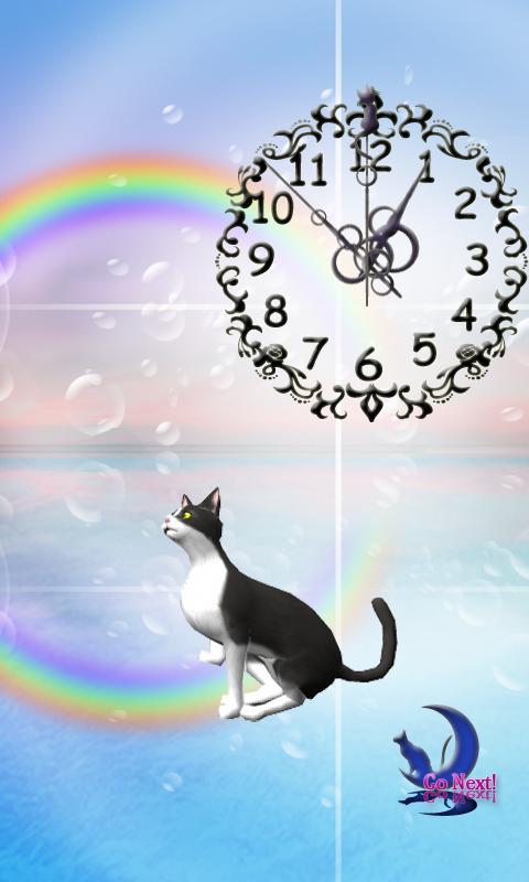 Android 用の 白黒猫ライブ壁紙アプリ走る飛び猫 お洒落アナログ時計付き Apk をダウンロード