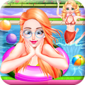 Fun Pool Party - Sun & Tanning in Swimming Pool