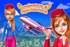 Stewardess and Flight Attendants Affiche