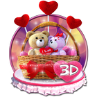 3d couple lovely teddy theme icône