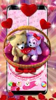 3d couple lovely teddy theme poster