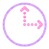 Scribbles Purple Analog Clock icône