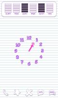 Scribbles Purple Analog Clock 海报