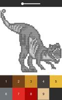 Dinosaurier Farbe nach Anzahl, Pixel Kunst Plakat