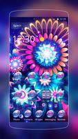 color flower neon poster