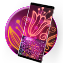 Colorido neón flor Typany teclado tema APK
