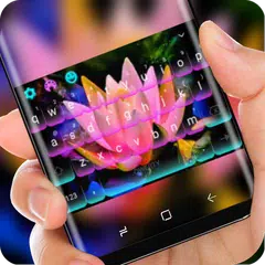 Noen Night Lotus Keyboard Pink Waterlily APK Herunterladen