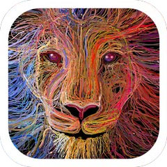 colorful strong lion theme