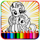 coloring CUTE pony icon