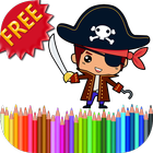 livre à colorier pirates icône
