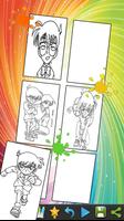 coloring book for conan detective  :coloring page Affiche