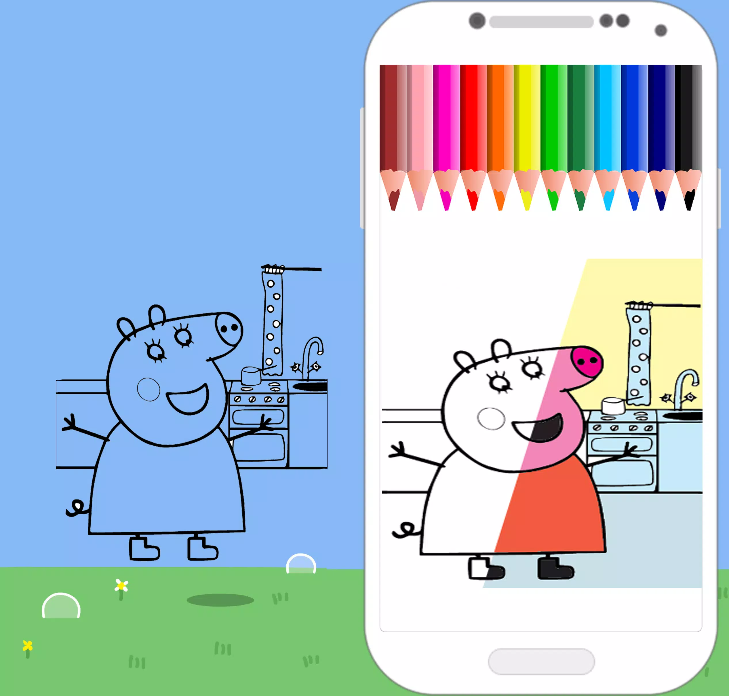 Desenho da Peppa Pig Pinturas Como Pintar online Porquinha rosa Jogo Desenho  da peppa e george 