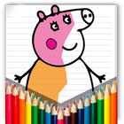 coloring peppa pig game آئیکن