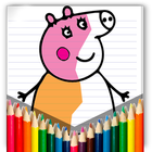 coloring peppa pig game icon