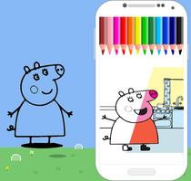 coloring peppa pig game اسکرین شاٹ 3