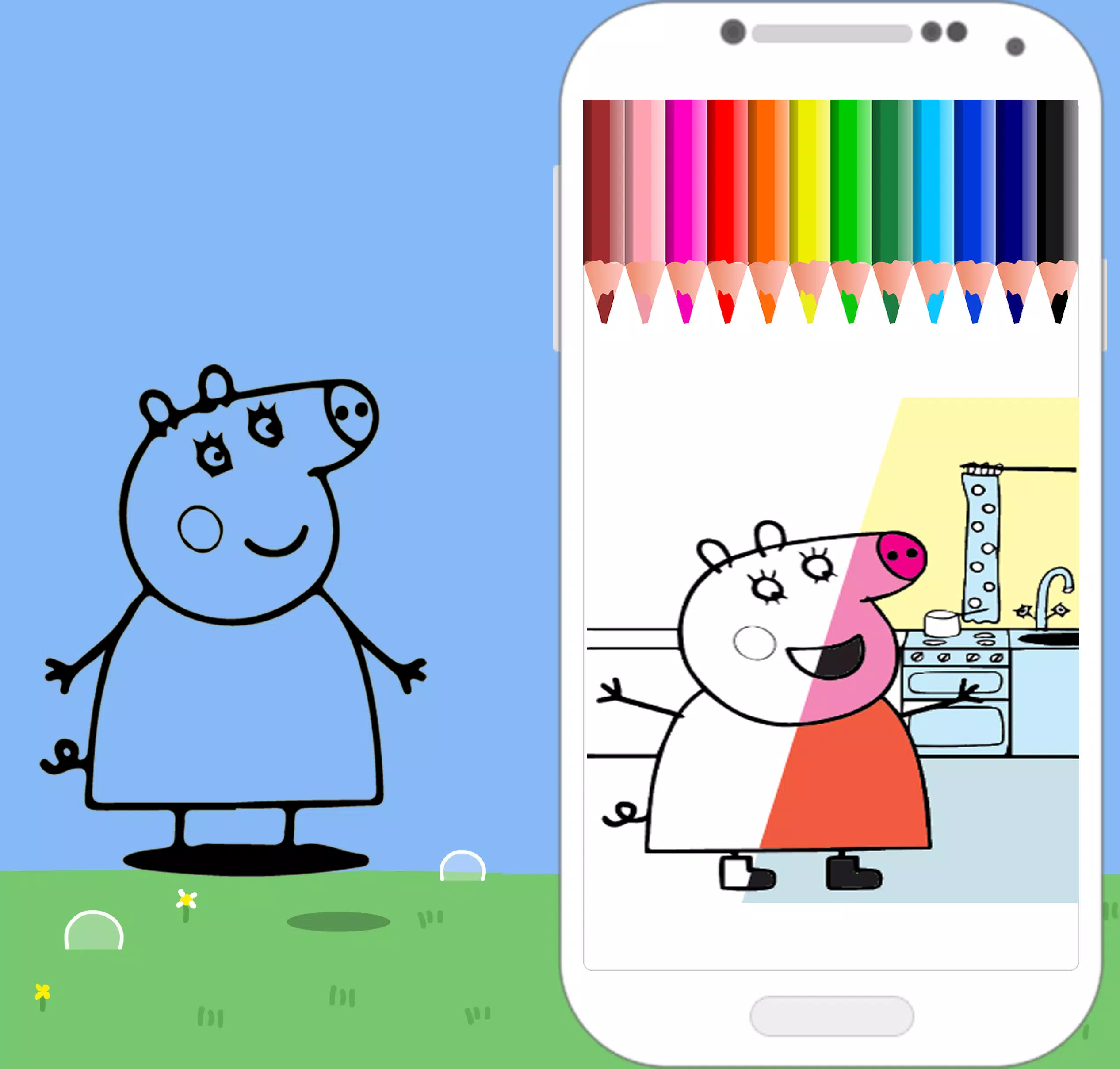 Peppa Pig Jogo de Pintar Online 🌟 Peppa Pig Desenhar e Colorir 🌟 Peppa  Pig Jogo~Gratis 
