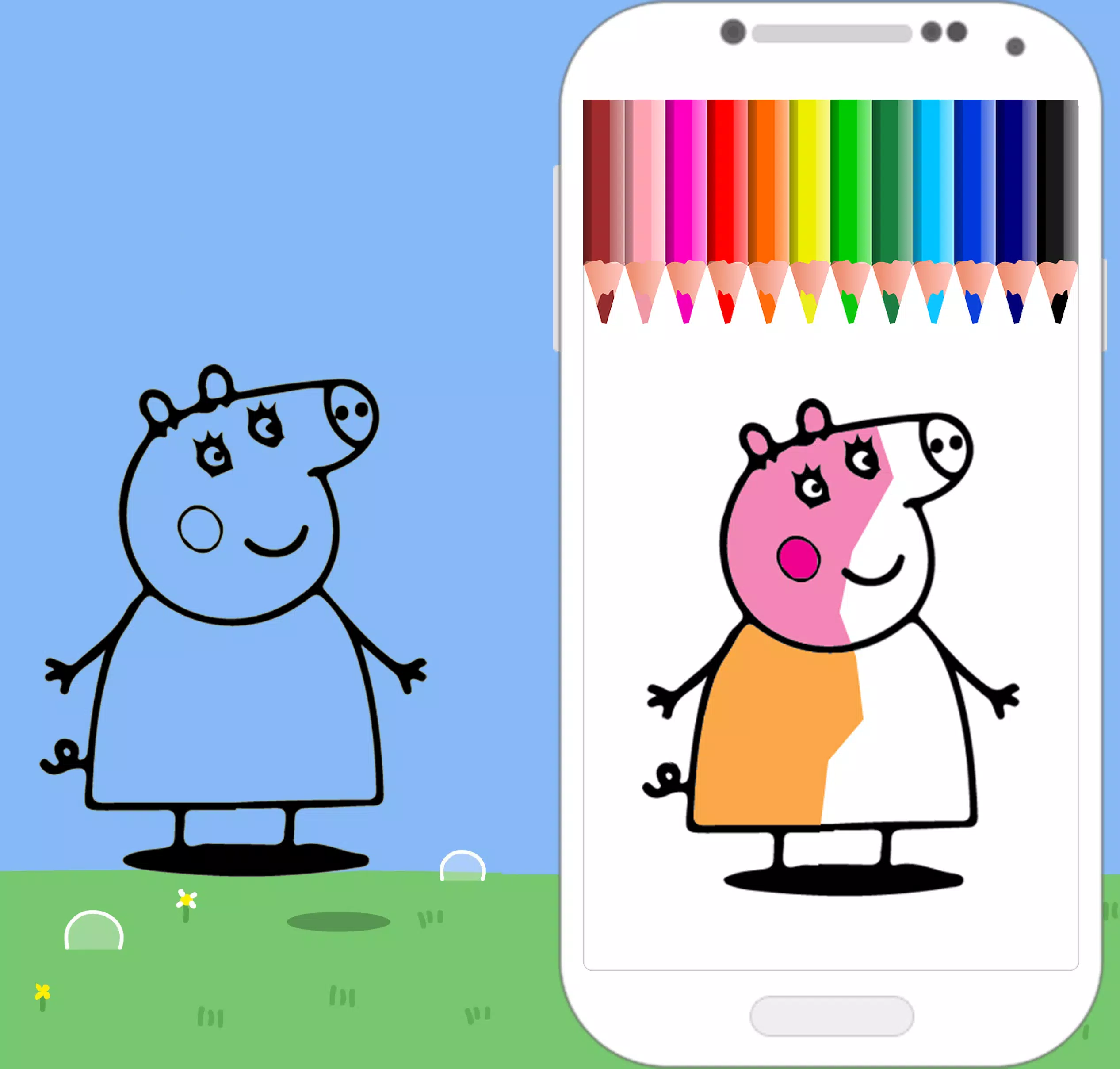 Peppa Pig  Peppa para pintar, Peppa pig para colorear, Dibujo de