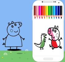 coloring peppa pig game اسکرین شاٹ 1