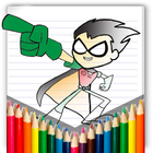 coloring teen titans icon