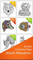 Animals : Adult Coloring Book Poster