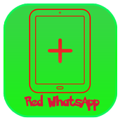 Red WhatsUp Plus On Tablet Guide icon