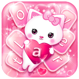 Pink Love Heart Keyboard Theme আইকন