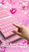 Pink Love Heart Keyboard Theme Affiche