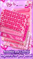 Pink Love Heart Keyboard Theme capture d'écran 1