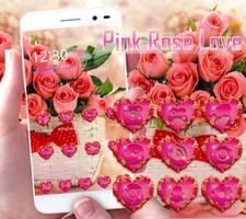 Pink Rose Valentine Theme Affiche