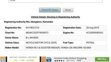 Vehicle Registration Info. IND Affiche