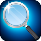 magnifying glass with light icon